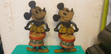 Paire De Mickey en Tole sérigraphiée DRGM Germany Années 30