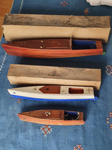 Lot Vintage De 3 Bateaux Racer De Bassin Kellner Années 1930