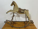 Ancien Cheval A Bascule En Bois Sculpte Et Fonte Epoque Xixeme Antique Horse