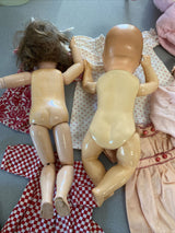 Ancienne Poupées Bambino Petit Frere De Bleuette Et Bleuette Avec Trousseau
