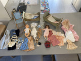 Ancienne Poupées Bambino Petit Frere De Bleuette Et Bleuette Avec Trousseau